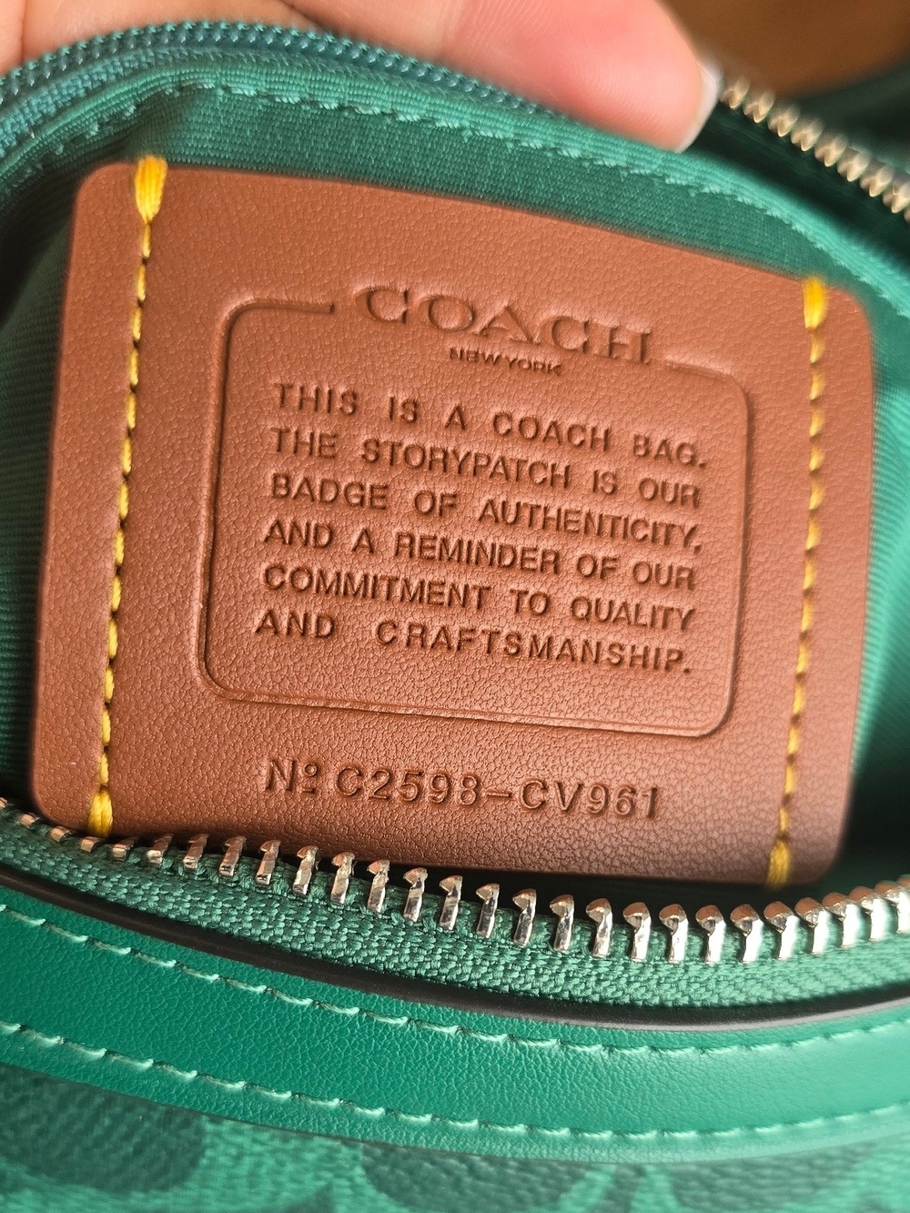 Coach Rowan Green Signature  Satchel - Teal/Green - Picture 4 of 9
